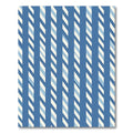 Deep Blue Diagonal Stripe Accordion Rug