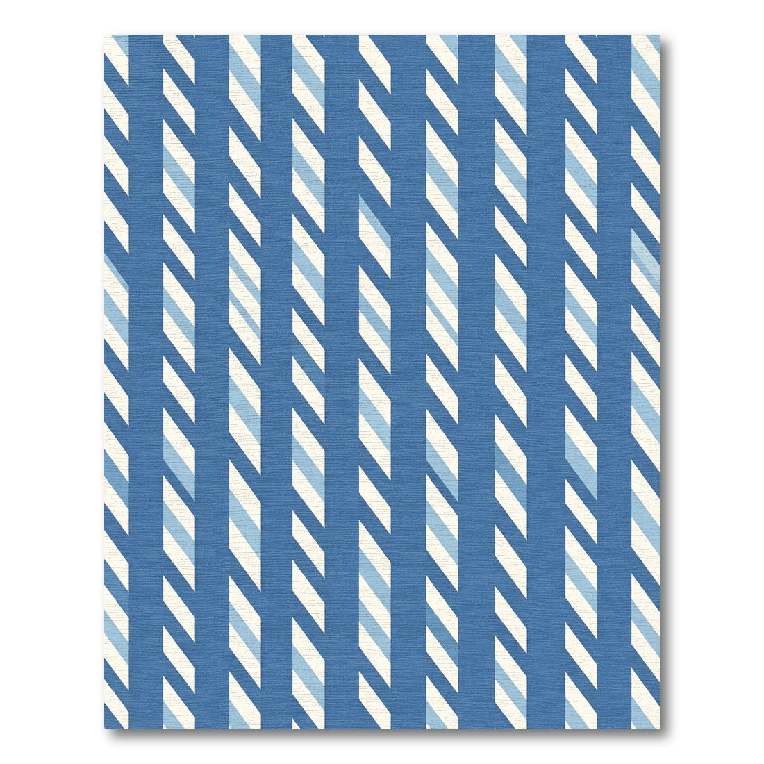 Deep Blue Diagonal Stripe Accordion Rug