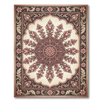 Blush Rose Floral Medallion Tapestry Rug