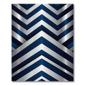 Sophisticated Navy and Silver Chevron Rug