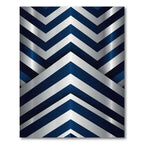 Sophisticated Navy and Silver Chevron Rug