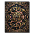 Gilded Noir Floral Mandala Medallion Rug