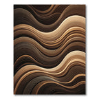 Warm Bronze Abstract Wavy Lines Rug