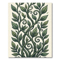Elegant Botanical Sage Leaf Vine Rug