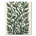 Elegant Botanical Sage Leaf Vine Rug
