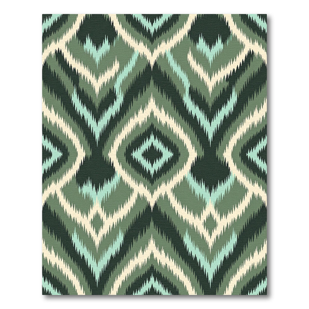 Chevron Diamond Zigzag Green Rug