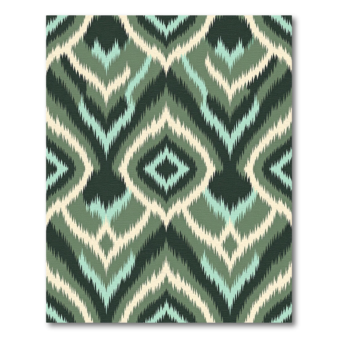 Chevron Diamond Zigzag Green Rug