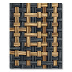 Woven Gold Black Intersecting Threads Rug