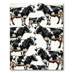 Black and White Farmhouse Cow Herd Rug