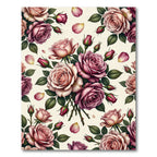 Elegant Blush Rose Bouquet Arrangement Rug