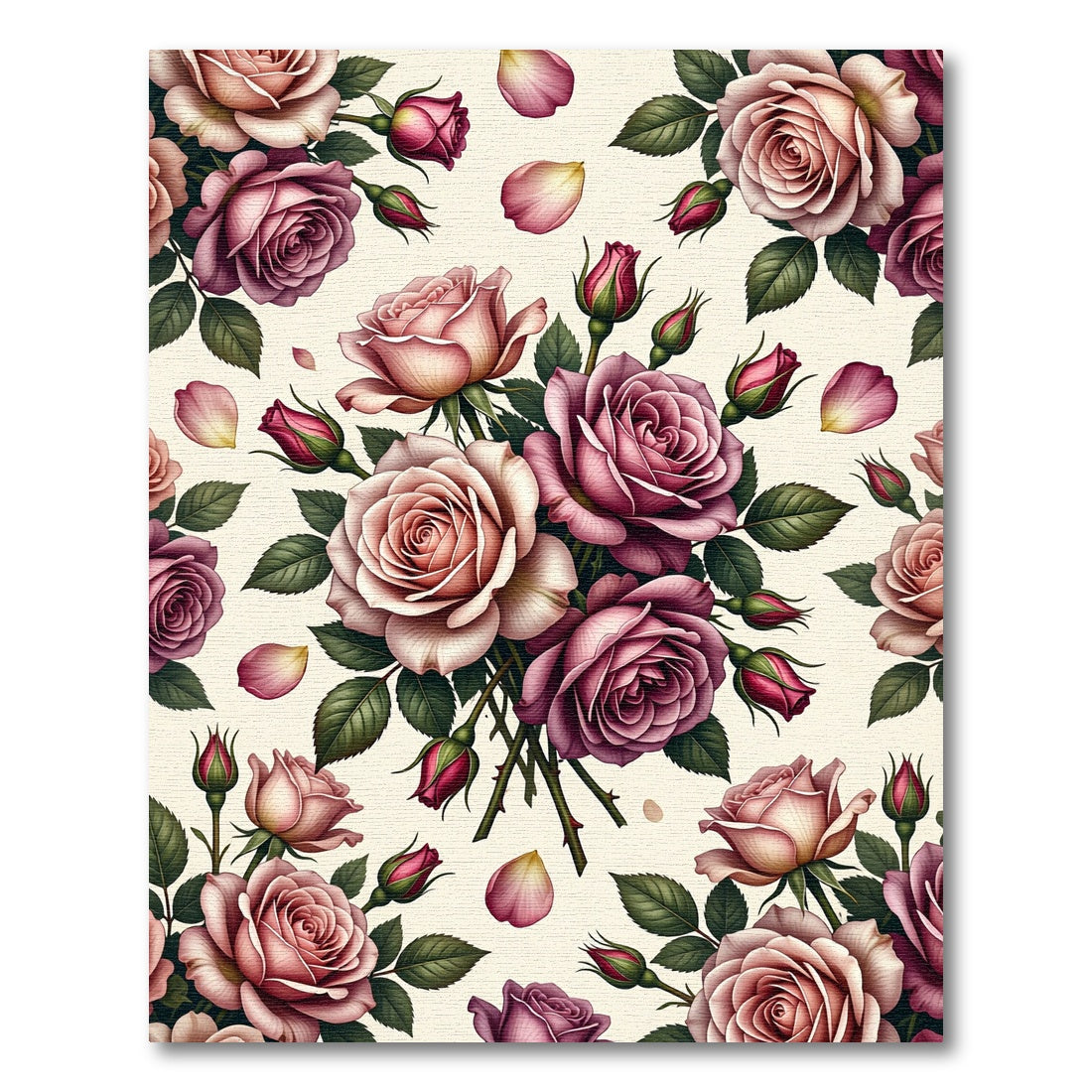 Elegant Blush Rose Bouquet Arrangement Rug