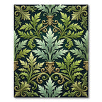 Verdant Gold Acanthus Leaf Scroll Rug