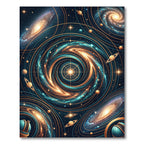 Cosmic Spiral Galaxy Celestial Star Map Rug