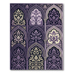 Ornate Amethyst Floral Archway Tapestry Rug