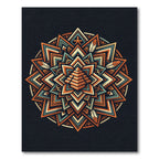 Geometric Aztec Pyramid Earth Tone Medallion Rug