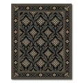 Ornate Black Floral Diamond Medallion Rug