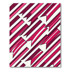 Crimson Pink Ribbon Diagonal Strips Rug