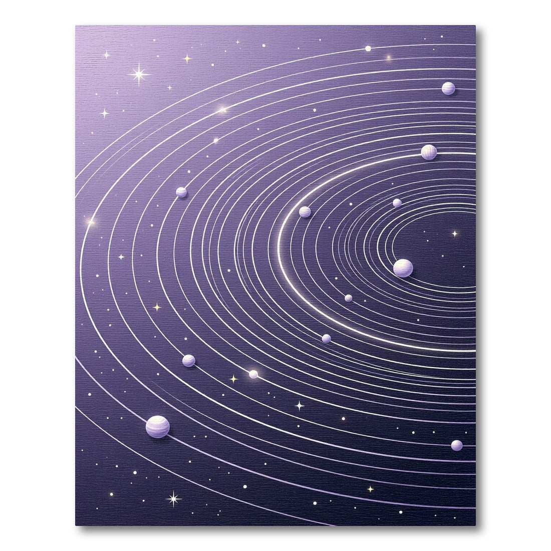 Celestial Night Sky Orbiting Planets Rug