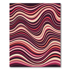 Pink Crimson Wavy Stripe Art Rug