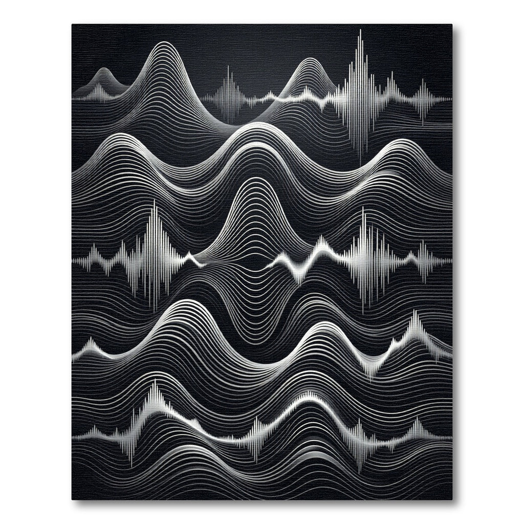 Silver Waveform Landscape Rug