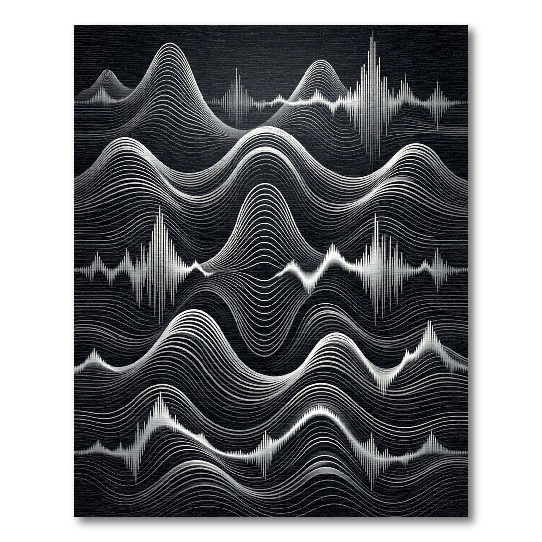 Silver Waveform Landscape Rug
