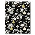 Botanical Pear and Apple Blossom Illustration Rug