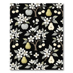 Botanical Pear and Apple Blossom Illustration Rug