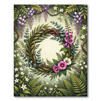 Woven Wreath with Wildflower Spring Meadow Rug