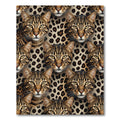Spotted Cat Faces Leopard Print Rug