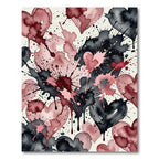 Crimson Blush Splatter Hearts Rug