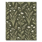 Pale Green Botanical Meadow Rug