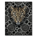 Fierce Leopard Face Swirls Rug