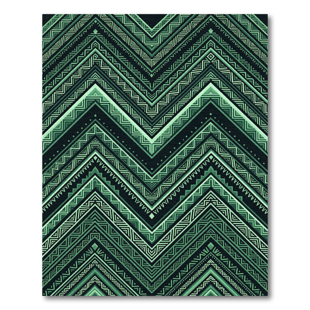 Emerald Green Zigzag Chevron Rug