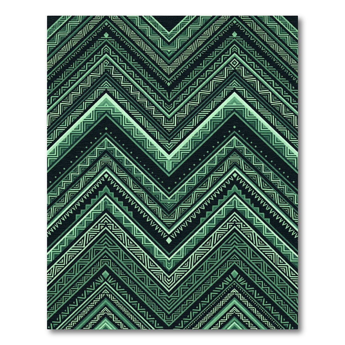 Emerald Green Zigzag Chevron Rug
