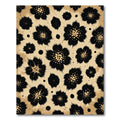 Black Spiky Floral Tan Sprayed Rug