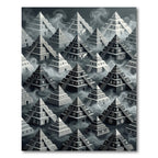 Monochromatic Tiered Pyramid Staircase Medallions Rug