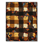 Rusty Checkerboard Splatter Rust Rug