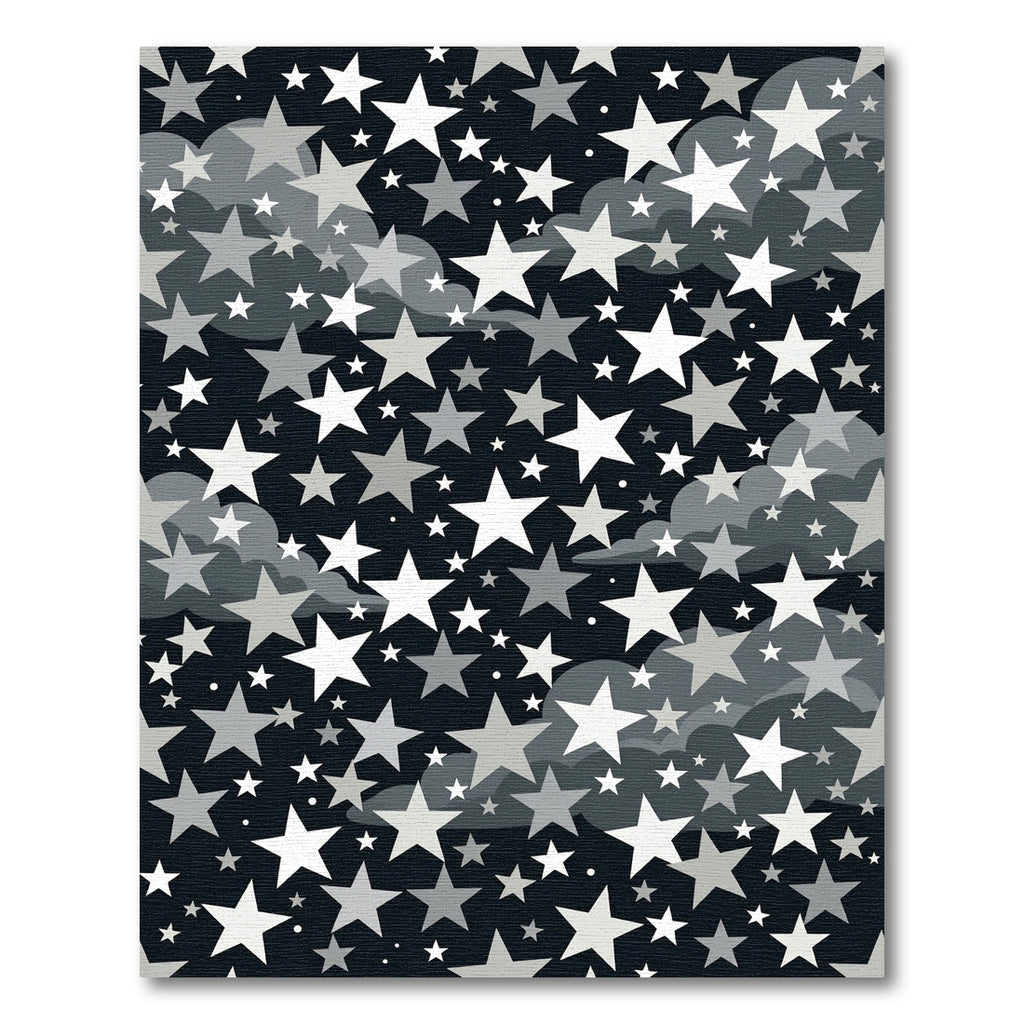 Monochrome Starry Night Cloudscape Rug
