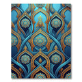 Azure Gold Arabesque Medallion Weave Rug