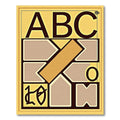 Abstract Geometric Letter Blocks Rug