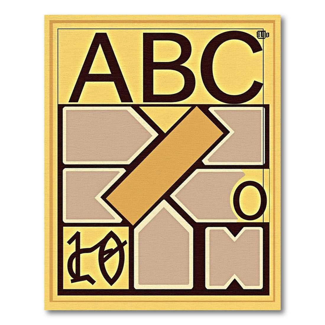 Abstract Geometric Letter Blocks Rug