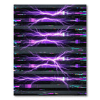 Electric Purple Digital Glitch Lightning Rug