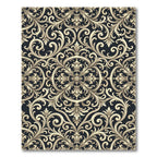 Ornate Ivory Acanthus Scrollwork Rug