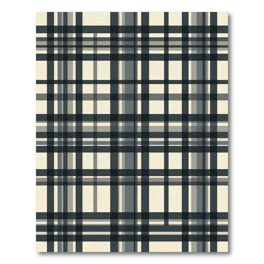 Classic Black White Plaid Tartan Rug