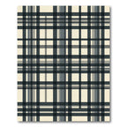 Classic Black White Plaid Tartan Rug