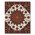Burnt Orange Geometric Star Tortoise Medallion Rug
