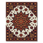Burnt Orange Geometric Star Tortoise Medallion Rug