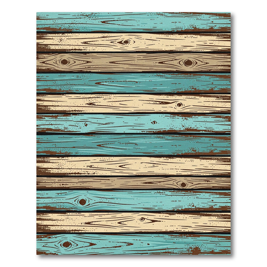Coastal Blue Wood Plank Texture Rug