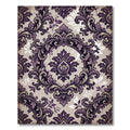 Rich Purple Damask Scrollwork Rug
