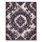 Rich Purple Damask Scrollwork Rug